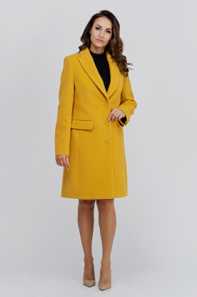 Żółty płaszcz z wełny dziewiczej Adriana