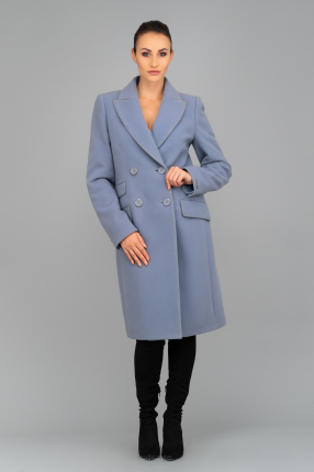 Szarobłękitny płaszcz wełniany Emilia