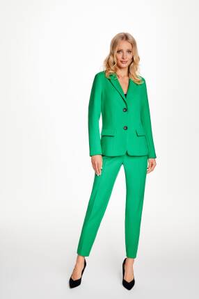 Eleganckie spodnie garniturowe w zielonym kolorze