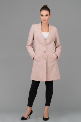 Różowy płaszcz bawełniany z fakturowanej tkaniny Jolanta