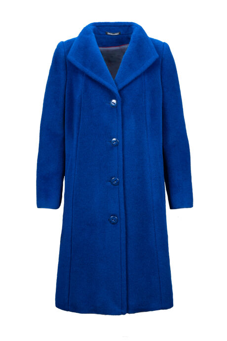 Modrakowy ekskluzywny płaszcz z alpaki