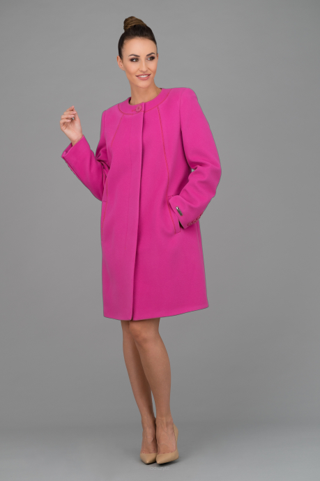 Wełniany płaszcz Inez Lux w kolorze fuksja