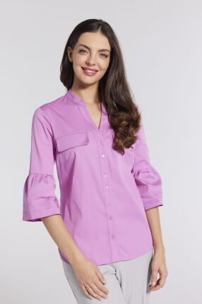 Bawełniana bluzka w liliowym kolorze